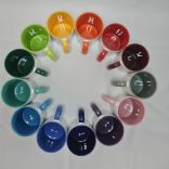 Bögre színes belsővel és füllel Egyedi fényképpel