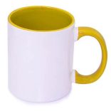 Bögre színes belsővel és füllel Egyedi fényképpel