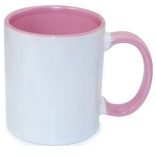 Bögre színes belsővel és füllel Egyedi fényképpel