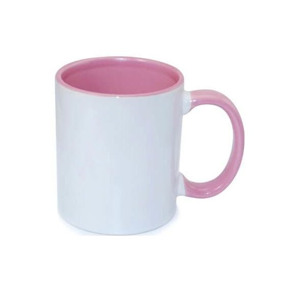 Bögre színes belsővel és füllel Egyedi fényképpel