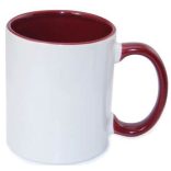 Bögre színes belsővel és füllel Egyedi fényképpel