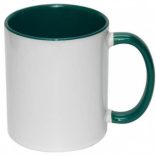 Bögre színes belsővel és füllel Egyedi fényképpel