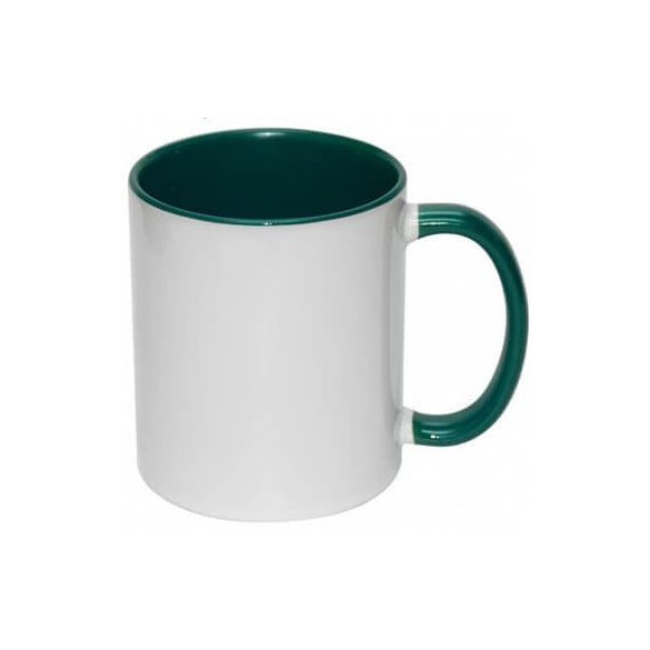 Bögre színes belsővel és füllel Egyedi fényképpel